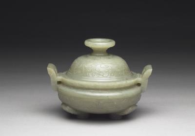 图片[2]-Jade incense burner with animal-mask pattern, Qing dynasty (1644-1911)-China Archive